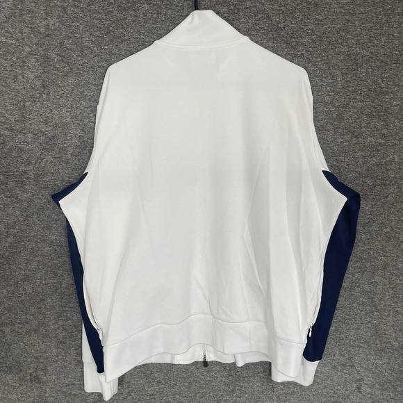 Polo Ralph Lauren Vintage 1990s Full‎ Zip Sport White/Navy Mens XL Cotton Blend - Picture 9 of 12